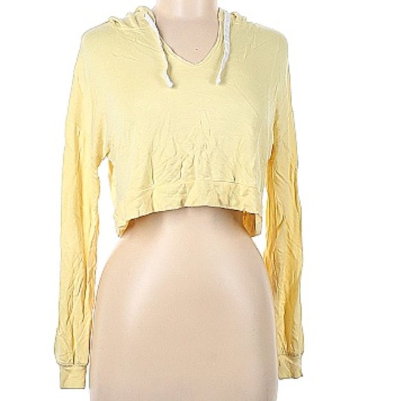 Colsie Tops - Colsie | Pullover cropped yellow Hoodie